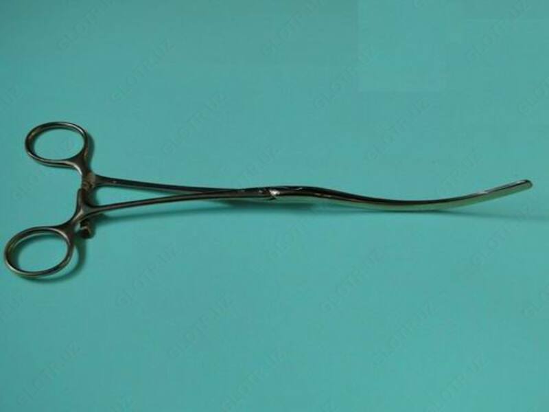 Зажим кишечный эластичный для взpослых изогнутый (длина 235 мм)  148/49