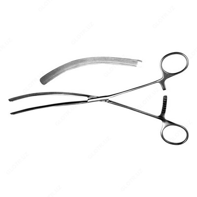 Зажим кишечный эластичный для детей изогнутый (длина 161мм) 154/16