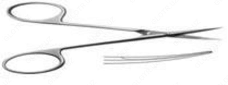 Ножницы глазные вертикально-изогнутые остроконечные (длиной 113мм) 154/26