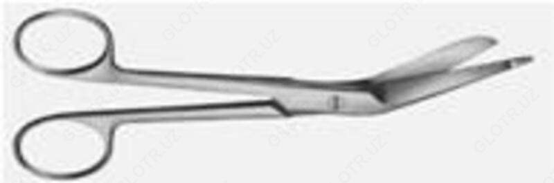 Ножницы для разрезания повязок с пуговкой горизонтально-изогнутые  (длина 185мм) 154/32