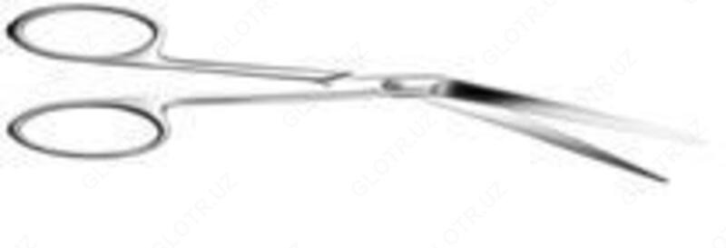 Burun bo&#39;shlig&#39;ini gorizontal ravishda egilgan (uzunligi 160 mm) 227/14 dissektsiyalash uchun qaychi