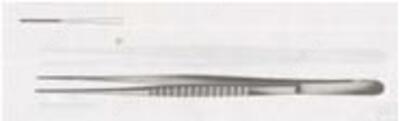 Пинцет прямой с атравматическый нарезкой сосудистый 150х1,5  154/86
