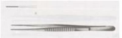 Пинцет прямой с атравматическый нарезкой сосудистый 200х1,5  154/86