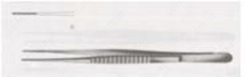 Пинцет прямой с атравматическый нарезкой сосудистый 200х1,5  154/86