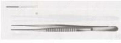Пинцет прямой с атравматическый нарезкой сосудистый 210х1,5  154/86