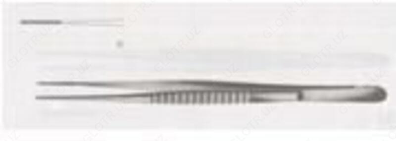 Пинцет прямой с атравматическый нарезкой сосудистый 210х1,5  154/86
