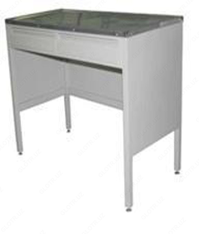 Стол металлический лабораторный (с 2-мя металлическими ящиками) - Дуркон 