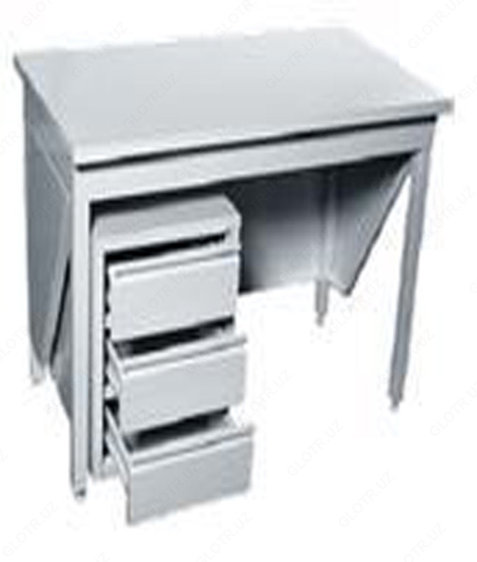 Стол металлический (с выдвижными ящиками)