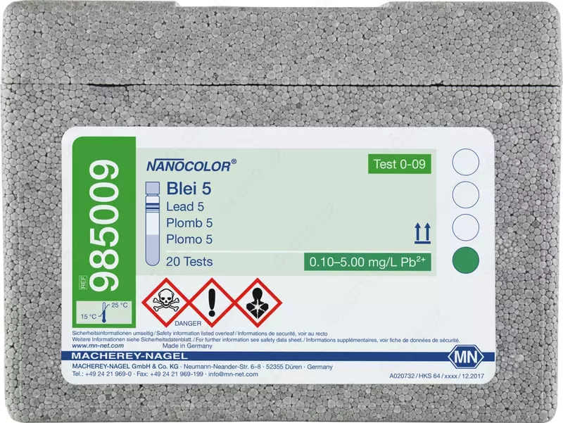 NANOCOLOR Lead 5 tube test пробирочный тест свинец 5 диапазон измерений к: 0,10-5,00 мг/л Pb2+ доста