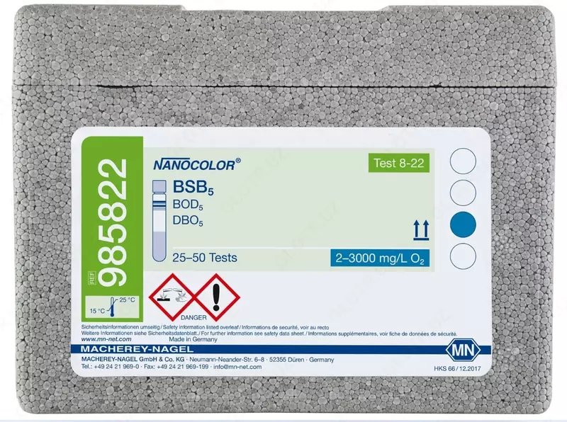 Пробирочный тест NANOCOLOR BOD₅ для определения БПК₅ в бутылках Винклера