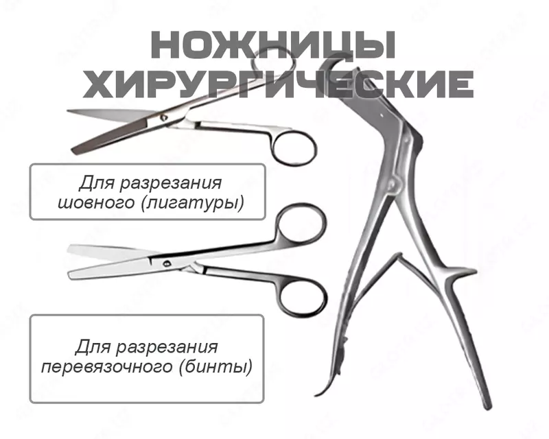 Ножницы хирургические разные