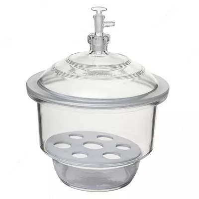 Лабораторный эксикатор с фарфоровым поддоном