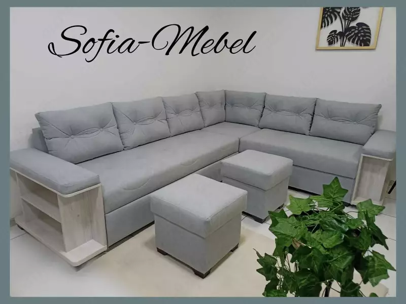 Угловой диван и два пуфа "Арлекино" - 8 500 000 сум