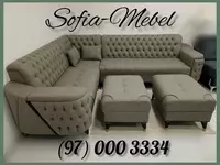 Ikki puf bilan Chester uslubidagi burchak