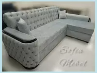  Раскладной уголок Честер в нежно-голубом велюре - 