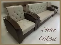  Классическая тройка с раскладным диваном в бежевом цвете - 