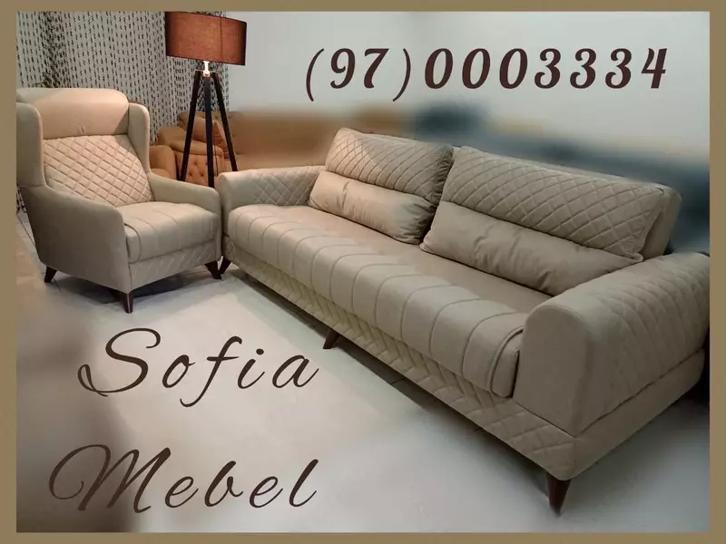 Комплект мягкой мебели "Parlament" (молочный) - 9 800 000 сум