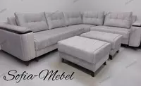 Модульный не раскладной уголок SOFIA - MEBEL Милана с двумя пуфами
