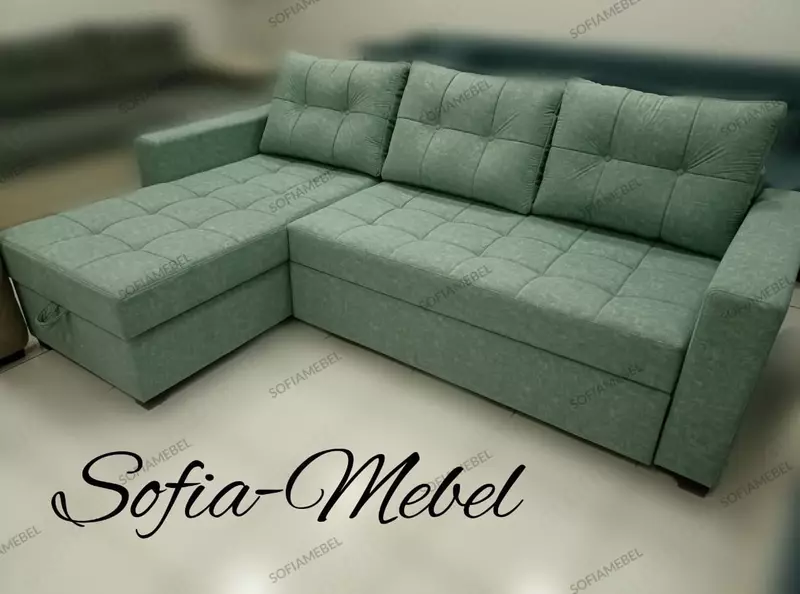 Дизайнерский раскладной уголок SOFIA - MEBEL Ravilon (Ментоловый)