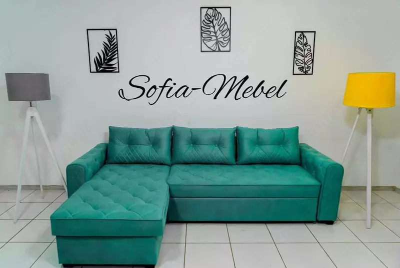 Velor katlama burchagi SOFIA - MEBEL Anfora (Zumrad)