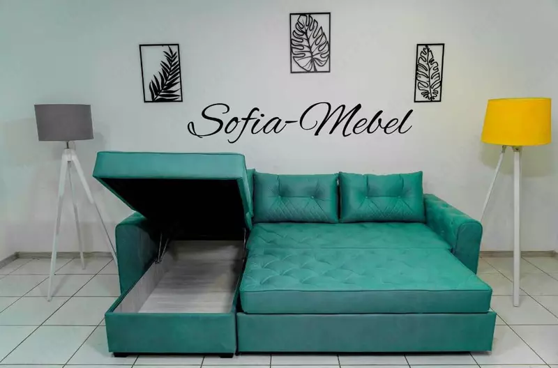  Velor katlama burchagi SOFIA - MEBEL Anfora (Zumrad) - 