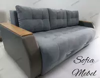 Velor katlanadigan divan SOFIA - MEBEL SKY (Kulrang/jigarrang)