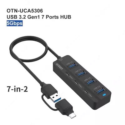 USB хаб type C HUB 7 v 2 Мини док станиция перечисление есть Только в розницу