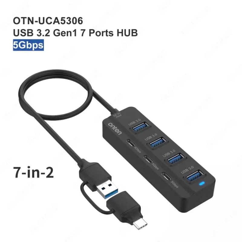 USB хаб type C HUB 7 v 2 Мини док станиция перечисление есть Только в розницу