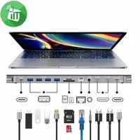  Док станция ONTEN с Type-C на HDMI/RJ45/USB 3.0x4/USB 3.1/SD/TF/Audio/PD 3.0 ONTEN OT-9199 12в1 серая Только в розницу