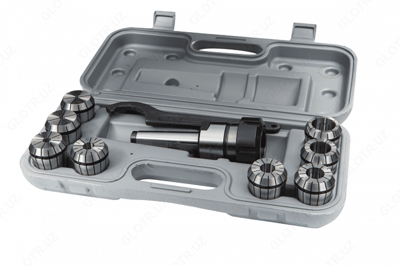 Цанговый патрон МК3/ER40 с набором из 8 цанг Ø 3-26 мм