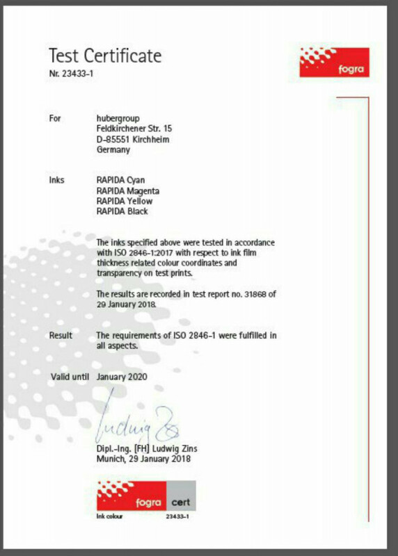 сертификат серия "Rapida" 