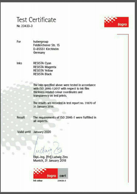 сертификат серия "Resista" 