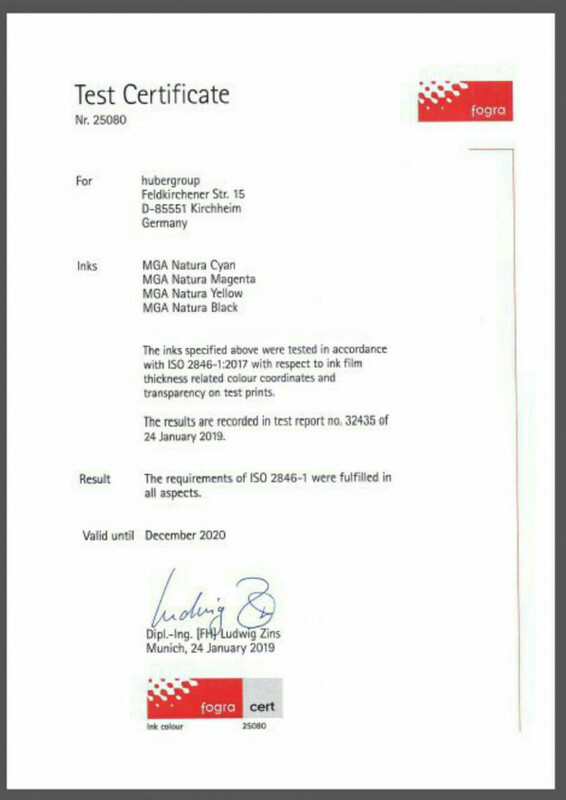 сертификат серия "Natura" 