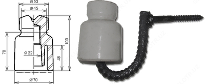 Изолятор ТФ-20 - 7 500 сум от 10 шт.