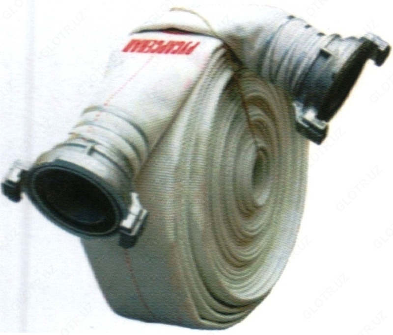 "Universal" bosimli yong'in shlanglari, RPK-N / V (V) -1.0MPa-UHL1 diametri 80 mm, GR-80, uzunligi 18,5 m yong'in gidrantlari (shkaflar) uchun yig'iladi
