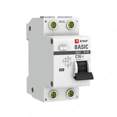 Differensial avtomatik mashina 1P + N 16A 30mA AC turi x-ka El bilan. 4,5 kA AD-12 EKF