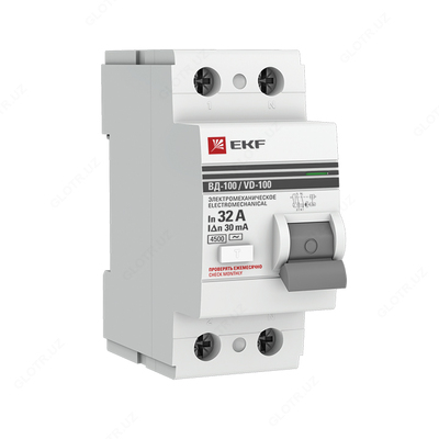 UZO 2R 32A 30mA AC tipidagi el-mech VD-100 EKF