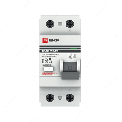 UZO 2R 32A 30mA AC tipidagi el-mech VD-100 EKF