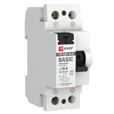 RCD 2P 16A 30mA tipidagi AC el. VDT-40 EKF
