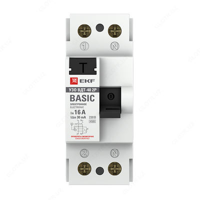 63 798 сум / шт. УЗО 2Р 16А 30мА тип АС эл. ВДТ-40 EKF