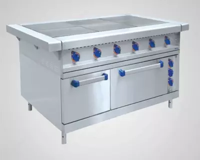 Плита электрическая ЭП-6ЖШ, 6 конфорок, КЭТ-0,12, стандартная духовка, 1475x895x860 мм, лицев. нерж.
