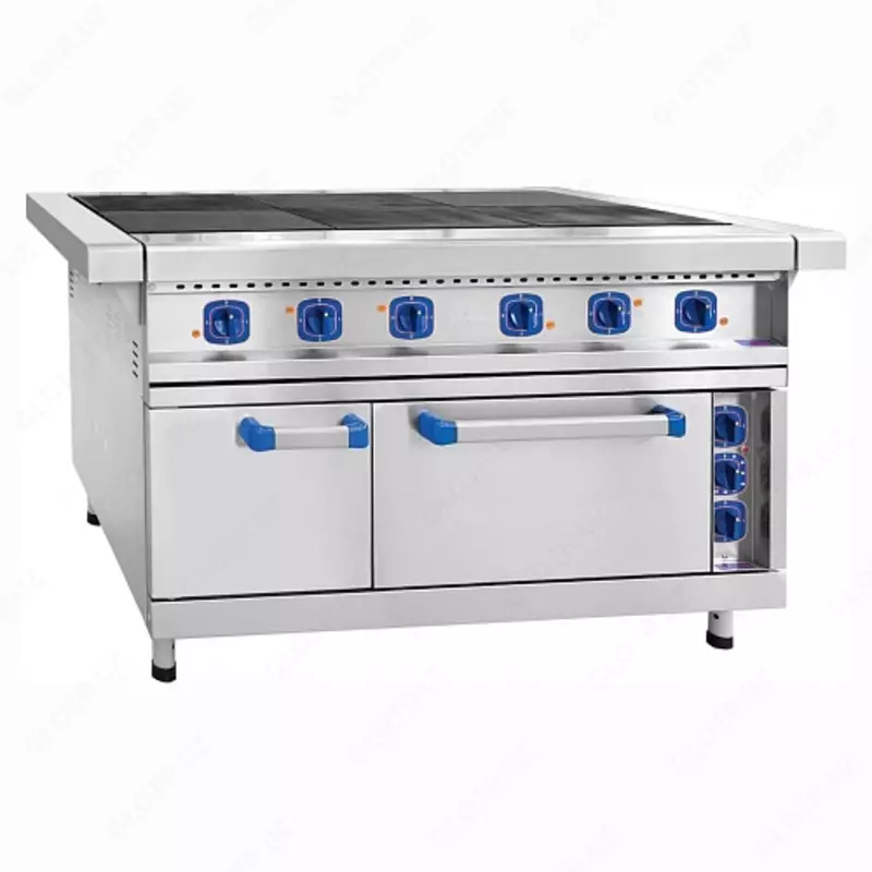 Плита электрическая ЭП-6ЖШ, 6 конфорок, КЭТ-0,12, стандартная духовка, 1475x895x860 мм, лицев. нерж.