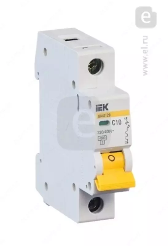 Автоматический выключатель ВА 47-29 1P 10А 4 5кА х-ка С IEK