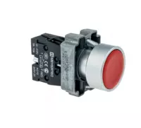 Кнопка плоская  красная  1NC  металл MTB2-BAZ124