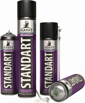 Монтажная пена HAYAT standart 750 ml - 38 000 сум / шт.
