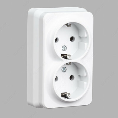 Розетка двойная наружная GUNSAN с заземлением - от 24 000 сум / шт.