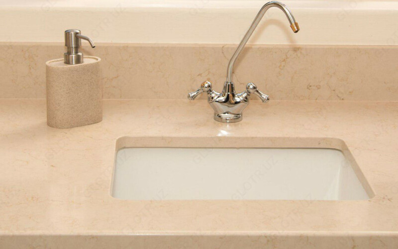 Столешница для ванной мебели из кварцевого камня