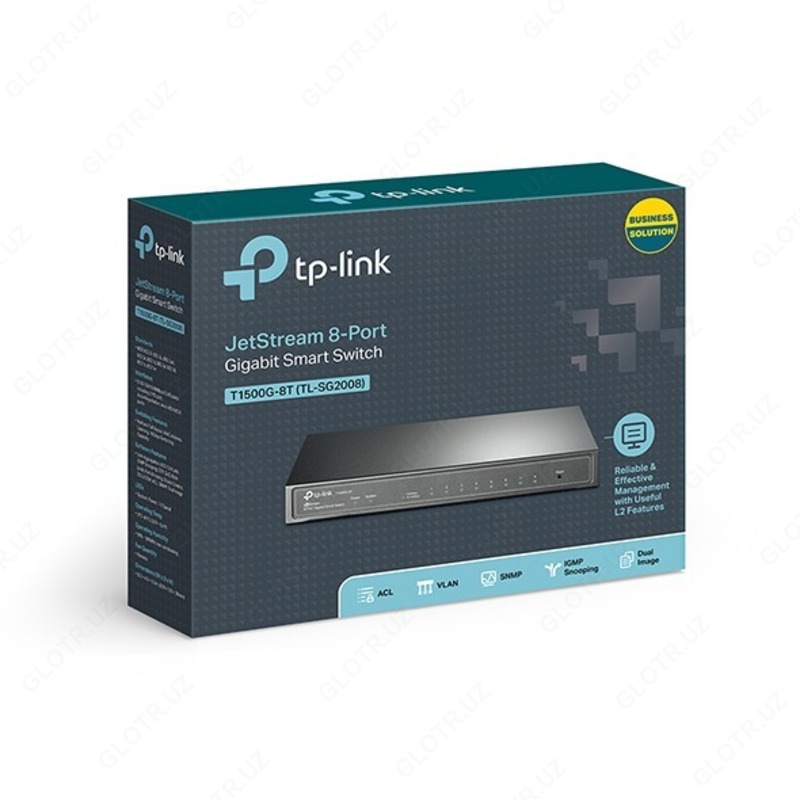 Коммутатор TP-LINK T1500G-8T(TL-SG2008) Только в розницу