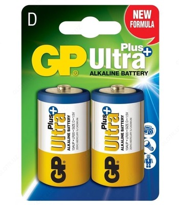 Батарейка GP Ultra Plus Alkaline (LR20) D 2*BL