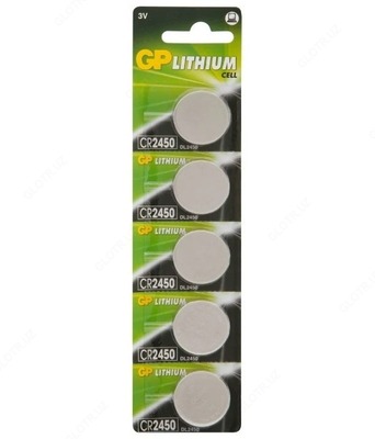 Батарейка GP Lithium Button Cell 3.0V (CR2450) 5*BL
